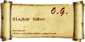 Olajkár Gábor névjegykártya