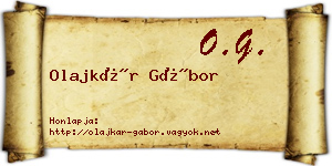 Olajkár Gábor névjegykártya